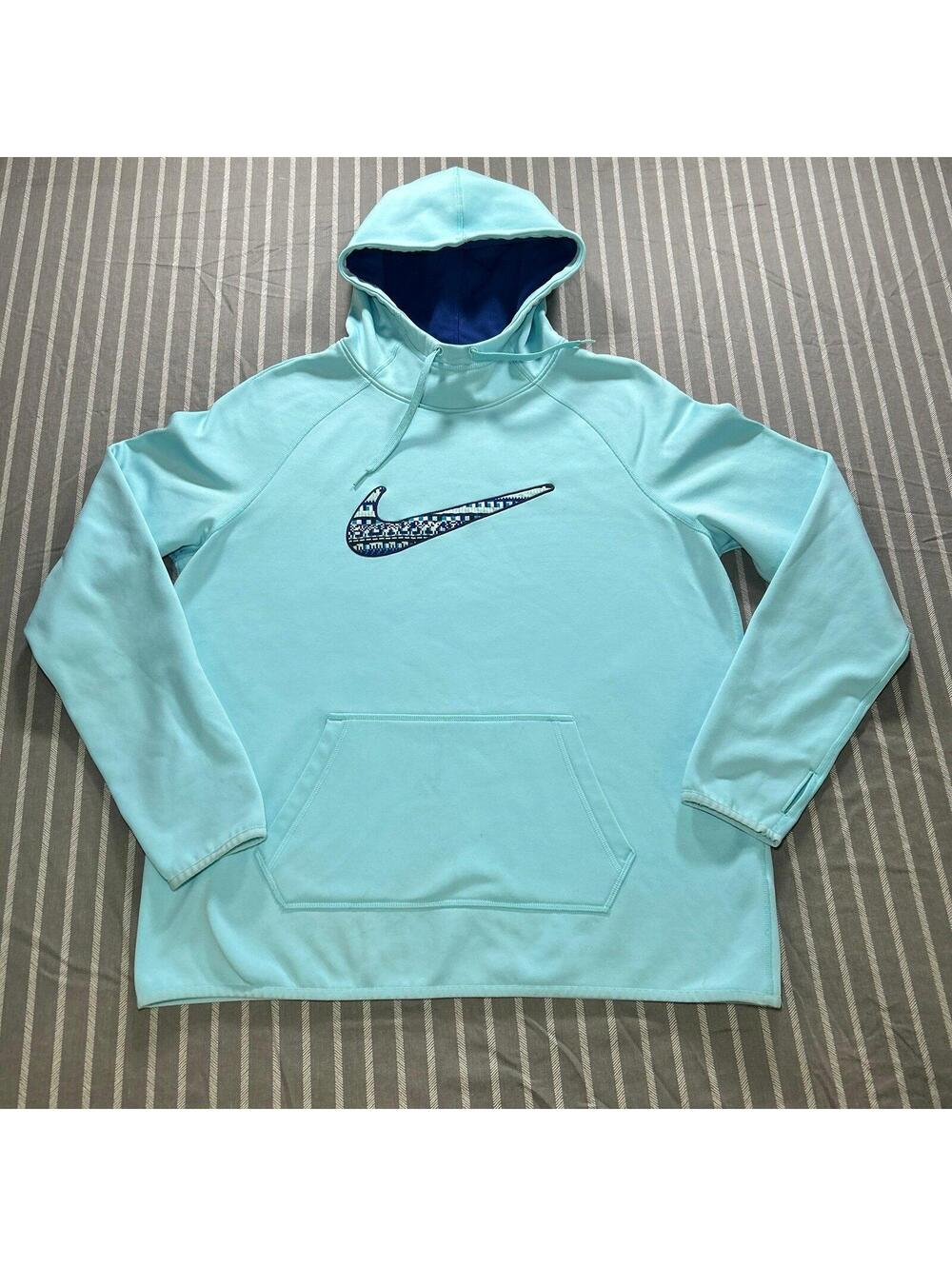 Nike Therma-Fit hooded sweatshirt Light Blue Women's size Large